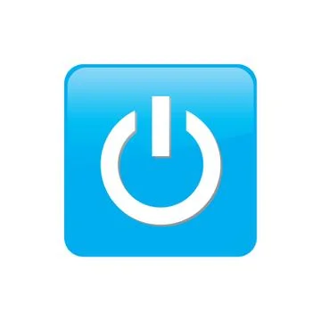 Colorful square buttons for website or app - power Ilustração Stock