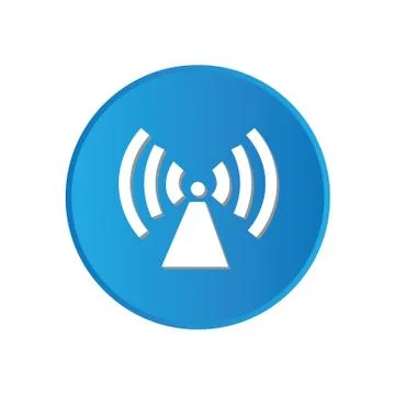Colorful square buttons for website or app - radio tower Stock Illustration