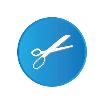 Colorful square buttons for website or app - scissors Stock Illustration