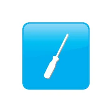 Colorful square buttons for website or app - screw driver Stock Illustration