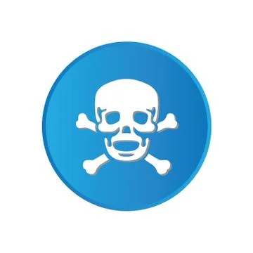 Colorful square buttons for website or app - skull and cross bones Stock Illustration