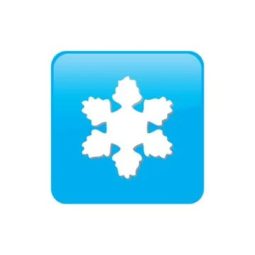 Colorful square buttons for website or app - snowflake Ilustração Stock