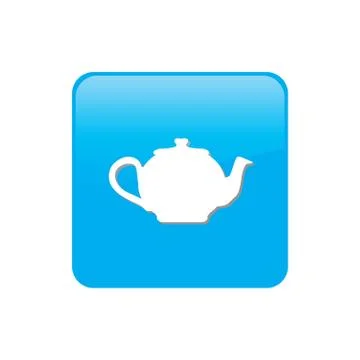 Colorful square buttons for website or app - teapot Stock Illustration