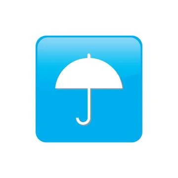 Colorful square buttons for website or app - umbrella 스톡 일러스트