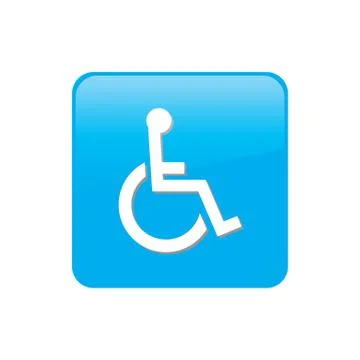 Colorful square buttons for website or app - wheel chair Stock Illustration