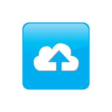 Colorful square buttons for website or app - cloud - upload Stock Illustration