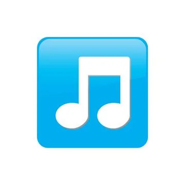 Colorful square buttons for website or app - musical note Stock Illustration