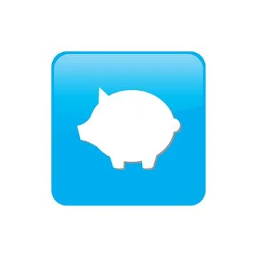Colorful square buttons for website or app - piggy bank Ilustração Stock