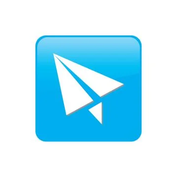 Colorful square buttons for website or app - paper plane Stock Illustration