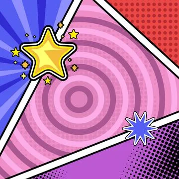 Colorful square comic book page background template pop art concept Illustrazione stock