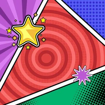 Colorful square comic book page background template pop art vector Stock Illustration