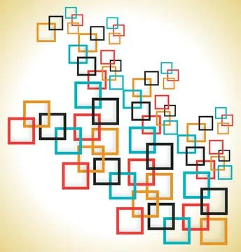 Colorful Square Frame Geometric Pattern Background Stock Illustration