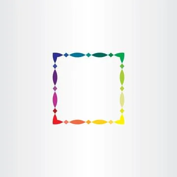 Colorful square frame vector border element design 스톡 일러스트