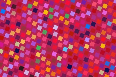 Colorful square mosaic pattern with pink red purple tones 스톡 일러스트