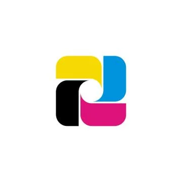 Colorful Square for Printer Logo Template Illustration Design. Vector EPS 10. Illustrazione stock