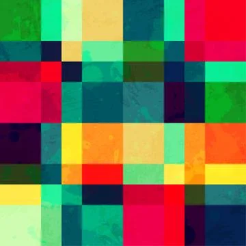 Colorful square seamless pattern with blob effect Stock Illustration