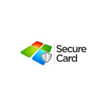 Colorful Square Secure Data Card Logo Sign Symbol Icon Stock Illustration