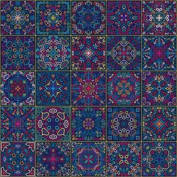 Colorful Square Tiles Seamless pattern Stock Illustration