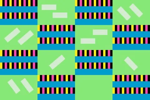 Colorful square tube form a pattern on table Stock Illustration