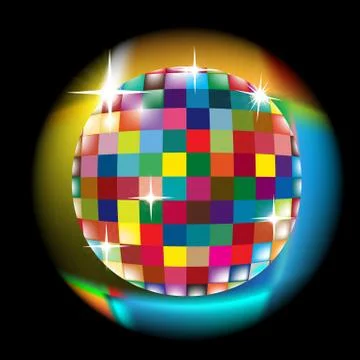 Colorful squared circle with glow effect イラスト素材