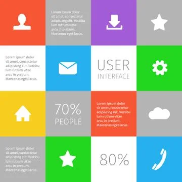 Colorful squared infographic 스톡 일러스트