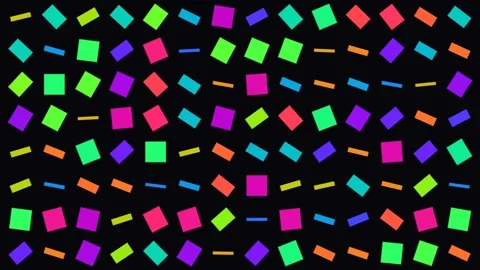 Colorful squares and rectangles float on a dark background Stock Footage 338226496