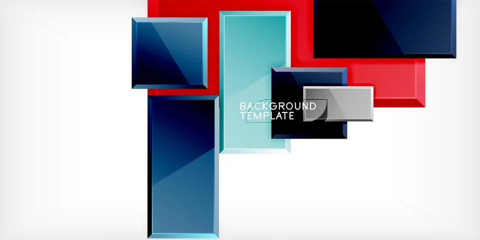 Colorful squares and rectangles. Vector Illustration For Wallpaper, Banner 库存插图