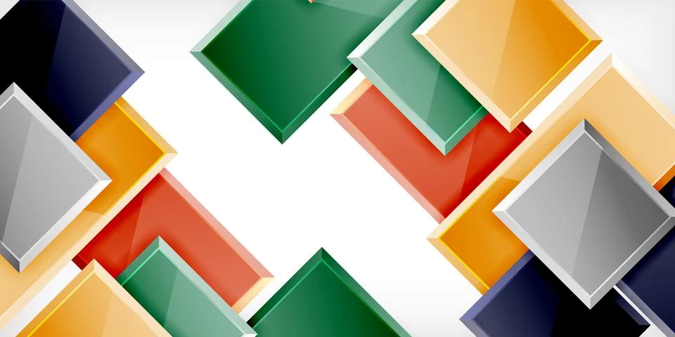 Colorful squares and rectangles. Vector Illustration For Wallpaper, Banner 스톡 일러스트
