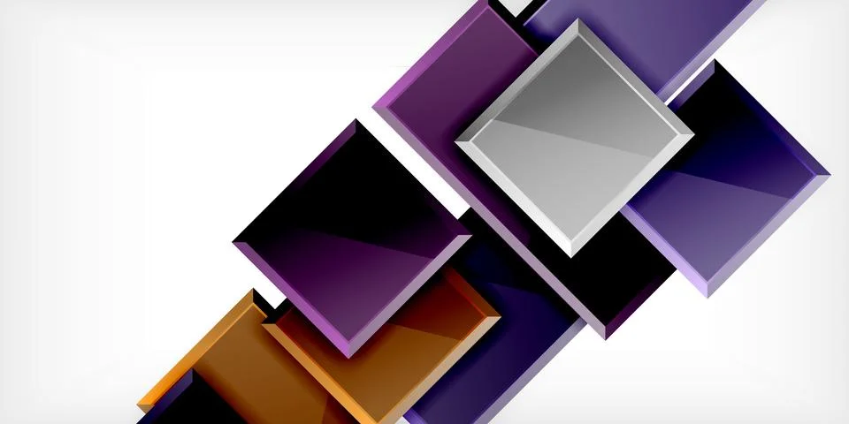 Colorful squares and rectangles. Vector Illustration For Wallpaper, Banner 스톡 일러스트