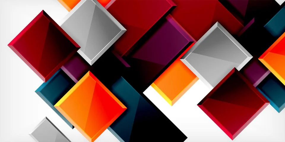 Colorful squares and rectangles. Vector Illustration For Wallpaper, Banner 스톡 일러스트