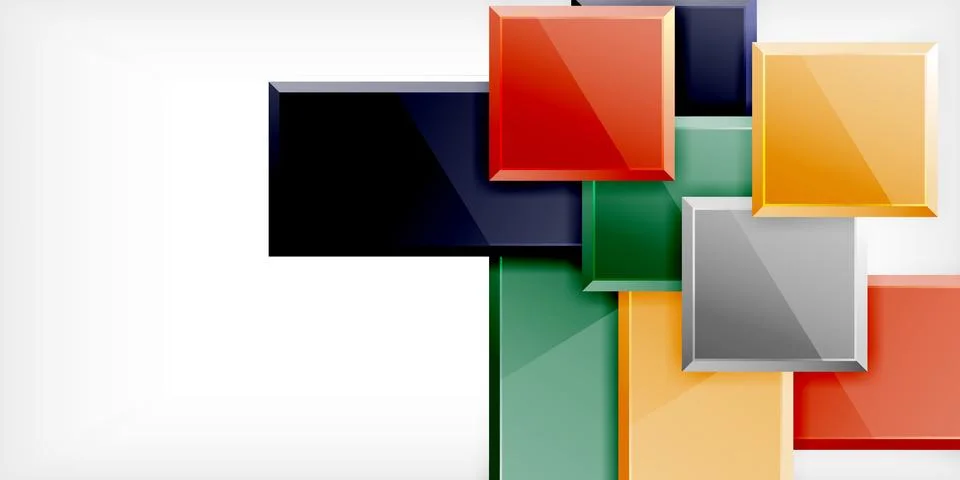 Colorful squares and rectangles. Vector Illustration For Wallpaper, Banner Illustrazione stock