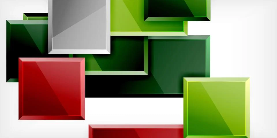 Colorful squares and rectangles. Vector Illustration For Wallpaper, Banner 스톡 일러스트