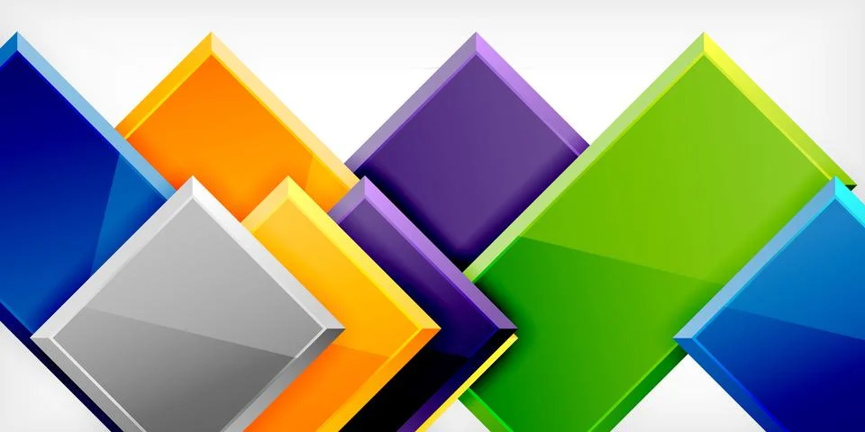 Colorful squares and rectangles. Vector Illustration For Wallpaper, Banner Illustrazione stock