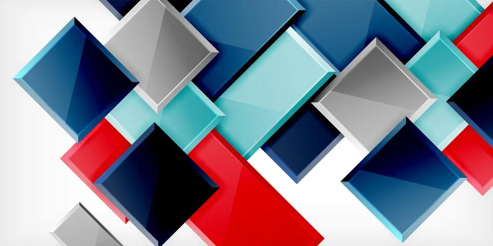 Colorful squares and rectangles. Vector Illustration For Wallpaper, Banner Illustrazione stock