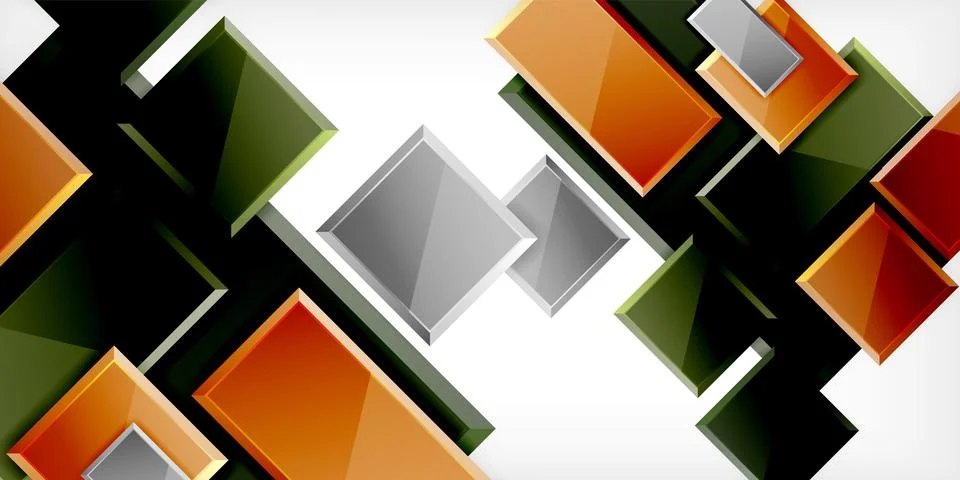 Colorful squares and rectangles. Vector Illustration For Wallpaper, Banner Illustrazione stock
