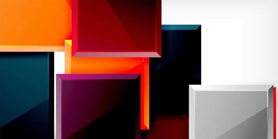 Colorful squares and rectangles. Vector Illustration For Wallpaper, Banner Stockillustratie