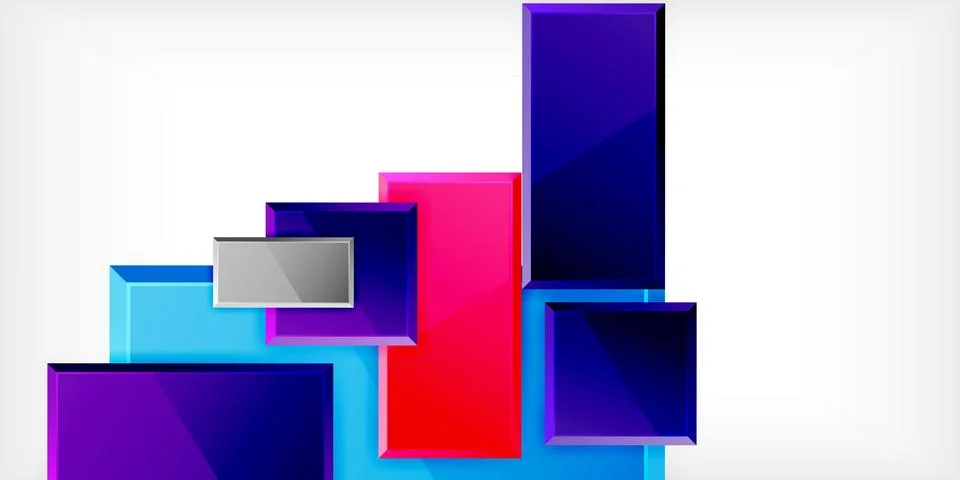Colorful squares and rectangles. Vector Illustration For Wallpaper, Banner Stockillustratie