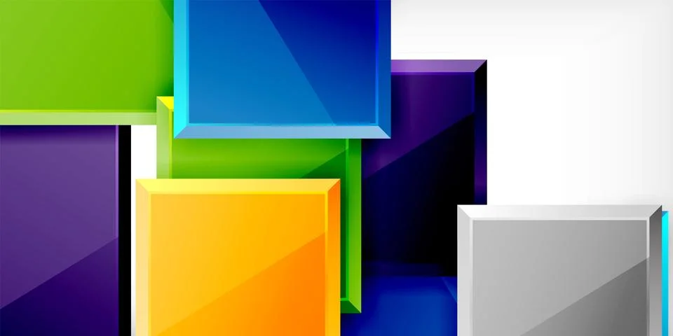 Colorful squares and rectangles. Vector Illustration For Wallpaper, Banner 库存插图