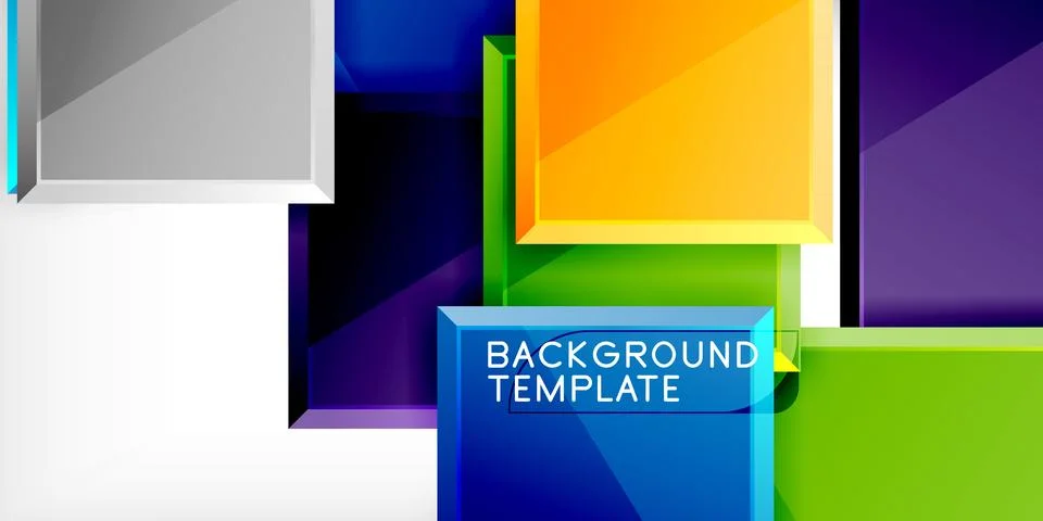 Colorful squares and rectangles. Vector Illustration For Wallpaper, Banner 库存插图