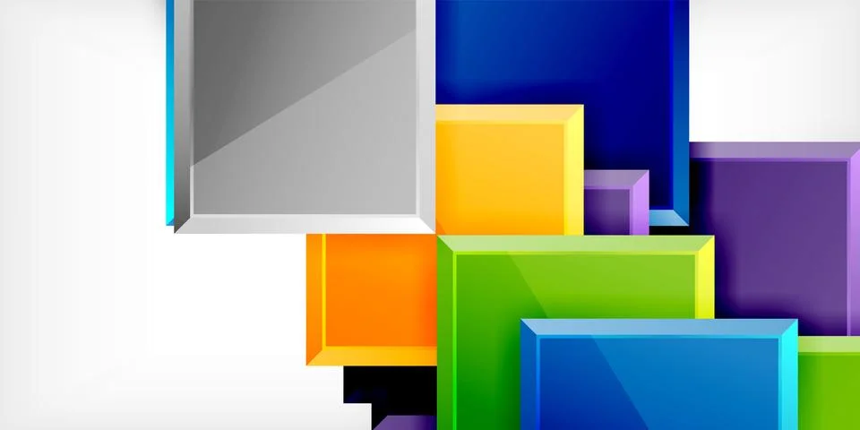 Colorful squares and rectangles. Vector Illustration For Wallpaper, Banner Illustrazione stock