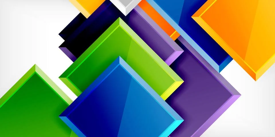 Colorful squares and rectangles. Vector Illustration For Wallpaper, Banner Illustrazione stock