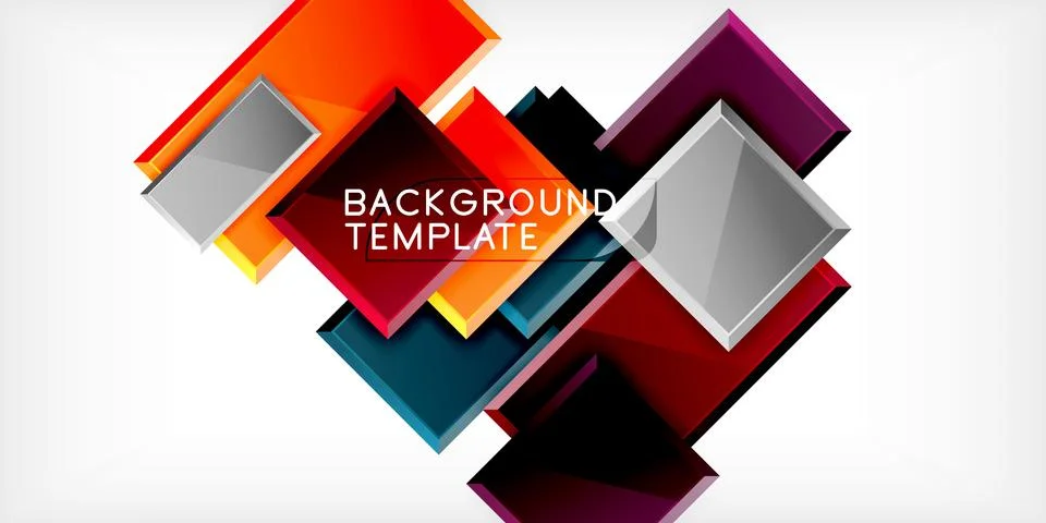 Colorful squares and rectangles. Vector Illustration For Wallpaper, Banner 스톡 일러스트