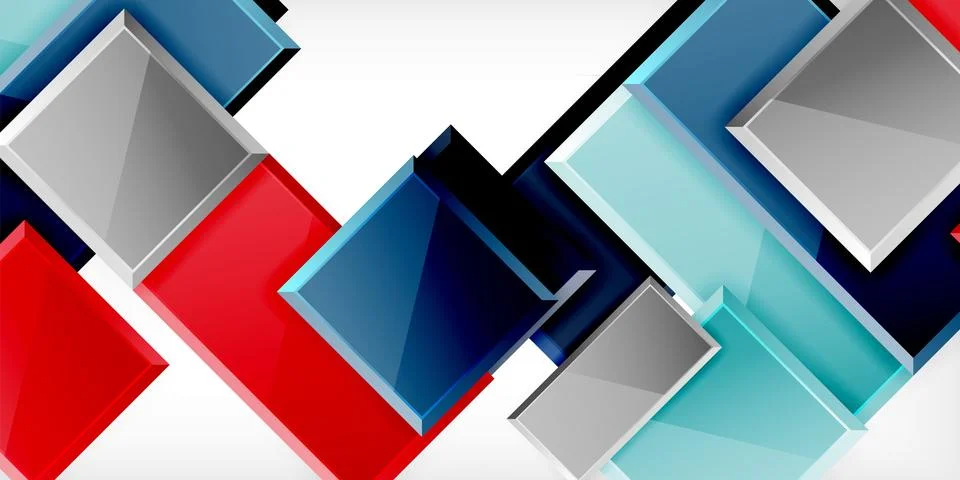Colorful squares and rectangles. Vector Illustration For Wallpaper, Banner Stockillustratie