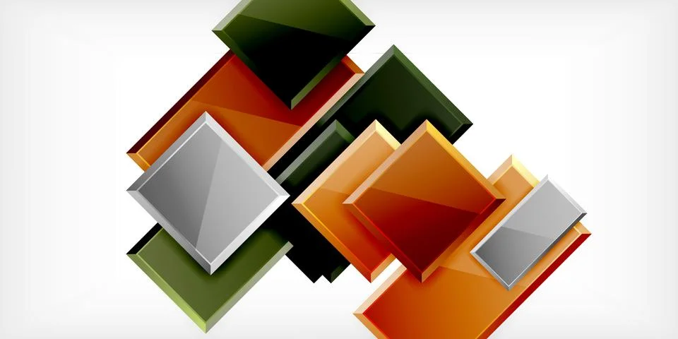 Colorful squares and rectangles. Vector Illustration For Wallpaper, Banner 스톡 일러스트