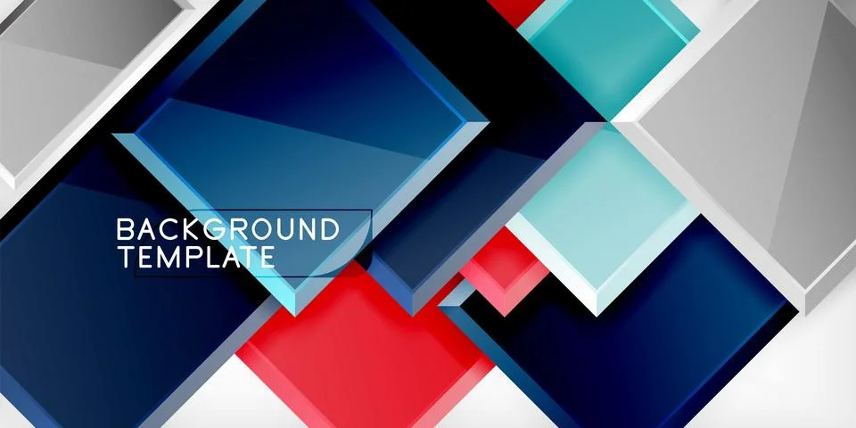 Colorful squares and rectangles. Vector Illustration For Wallpaper, Banner 库存插图