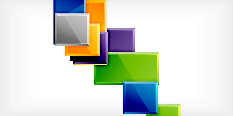 Colorful squares and rectangles. Vector Illustration For Wallpaper, Banner Illustrazione stock