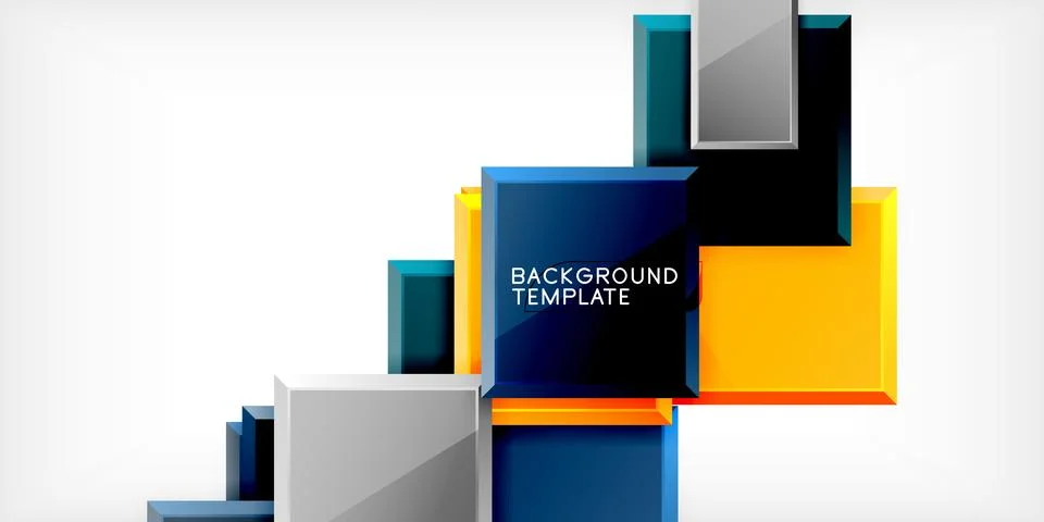 Colorful squares and rectangles. Vector Illustration For Wallpaper, Banner Illustrazione stock