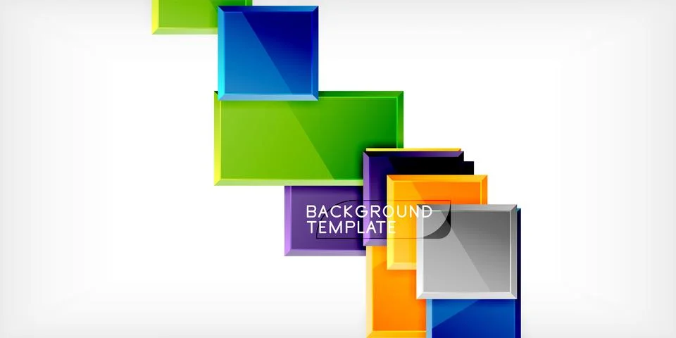 Colorful squares and rectangles. Vector Illustration For Wallpaper, Banner Illustrazione stock