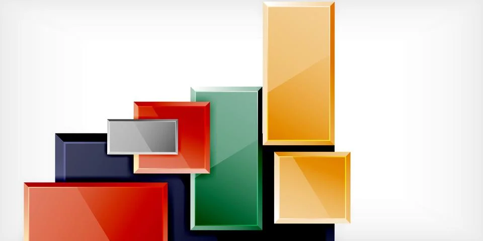 Colorful squares and rectangles. Vector Illustration For Wallpaper, Banner 스톡 일러스트