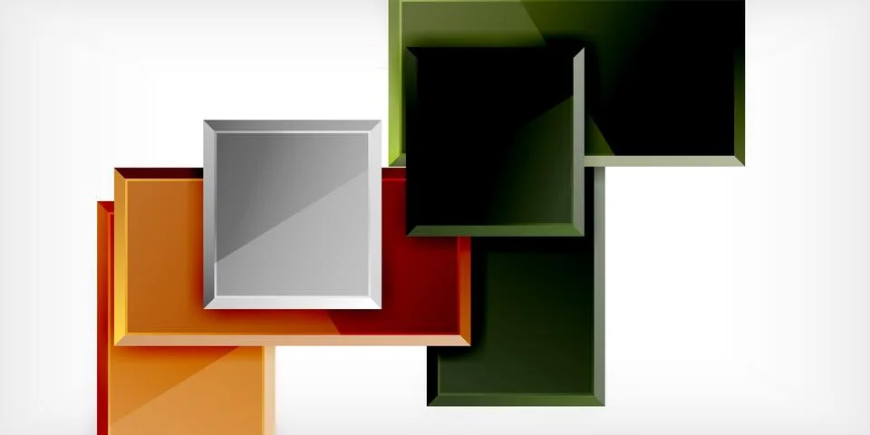 Colorful squares and rectangles. Vector Illustration For Wallpaper, Banner Illustrazione stock